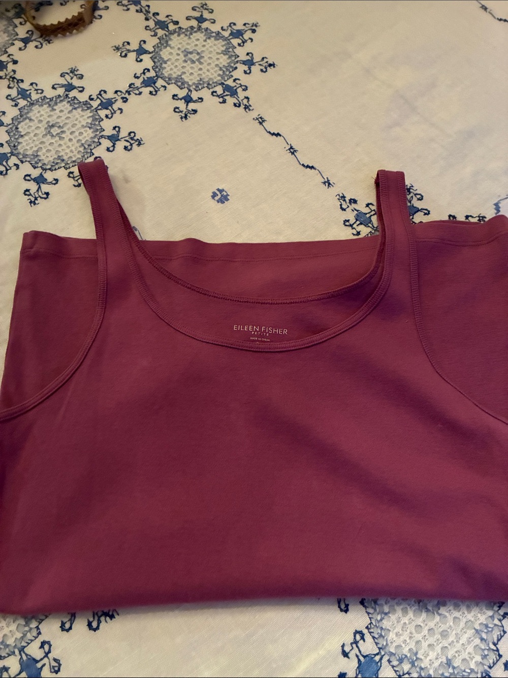 Eileen Fisher Scoop Neck Tank - Raspberry Plum, Size Petite Medium